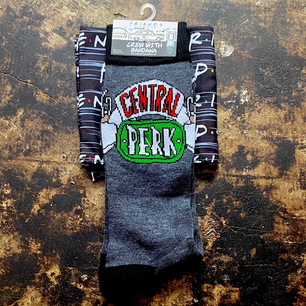 FRIENDS Central Perk Black and Gray Socks